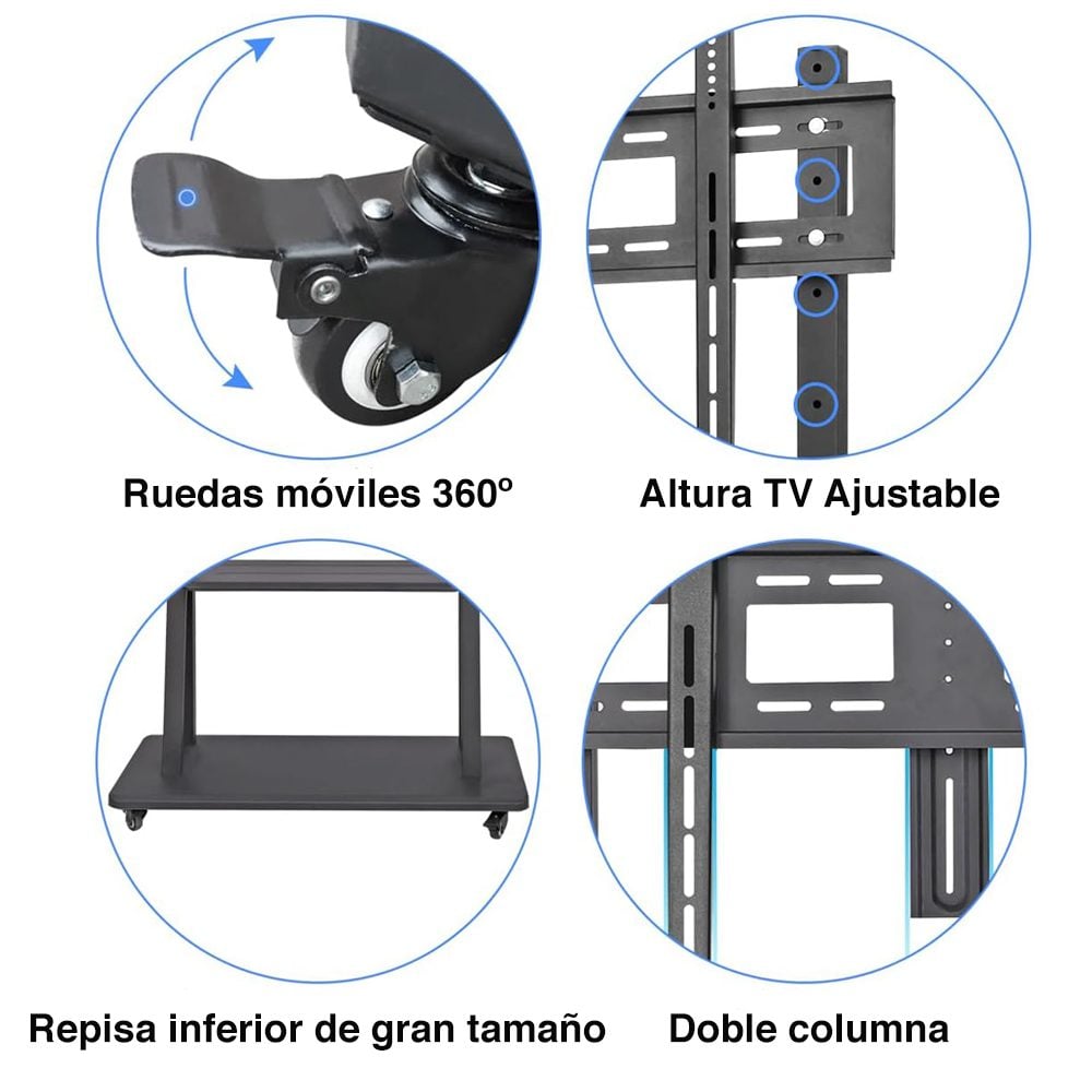 Soporte TV 100 pulgadas con ruedas Pedestal Móvil - Imagen 3