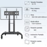 Soporte Pedestal TV móvil con ruedas hasta 70" - Imagen 4
