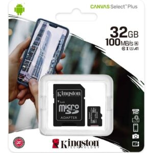 Tarjeta Micro SD 32GB Clase 10 Kingston 100Mbs