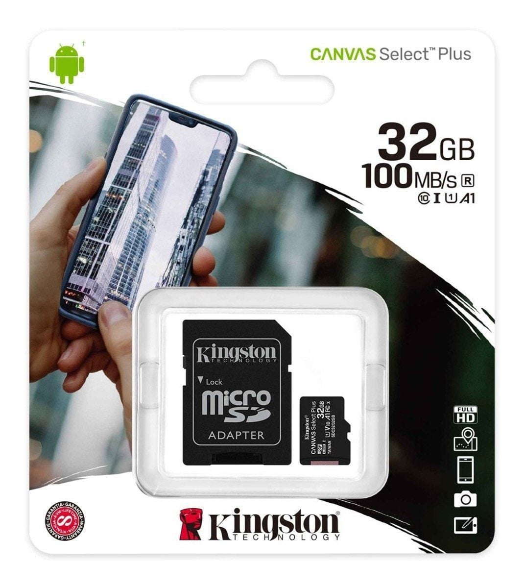 Tarjeta Micro SD 32GB Clase 10 Kingston 100Mbs - Imagen 1