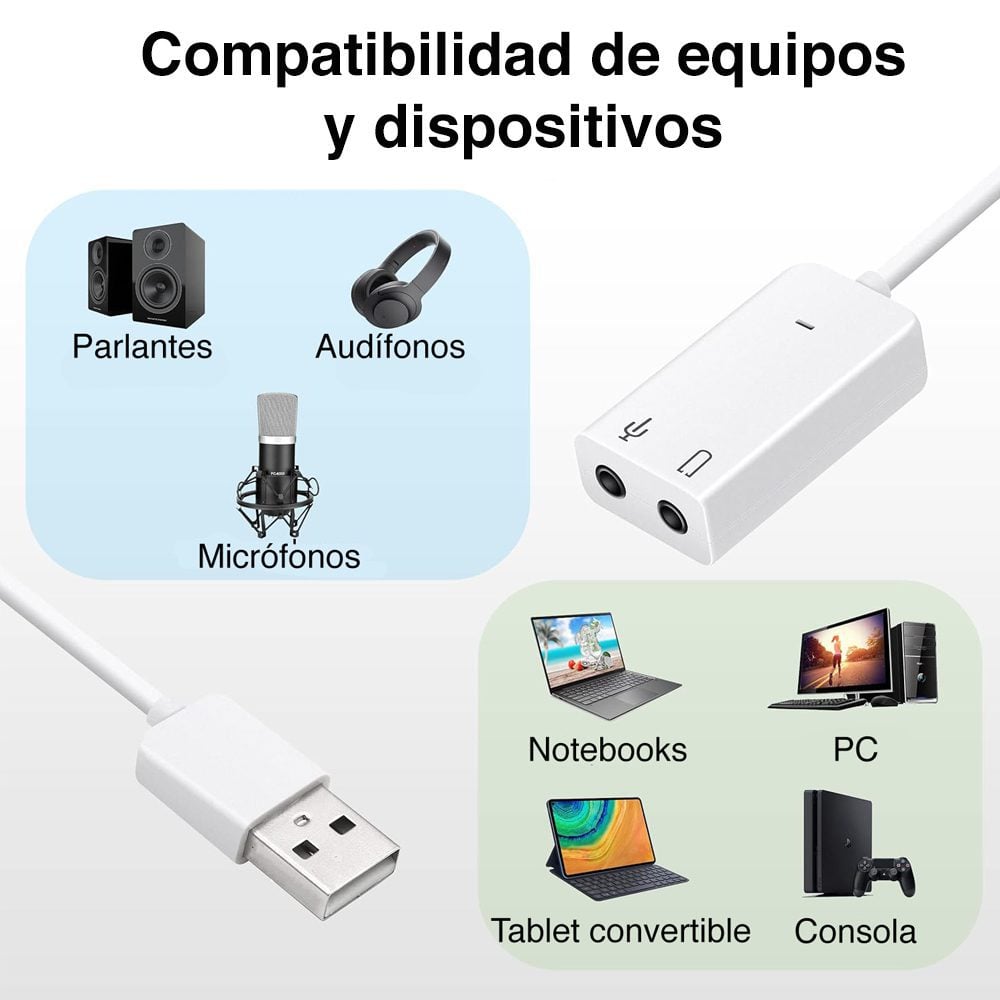 Tarjeta De Sonido USB Interfaz audio USB - Imagen 4