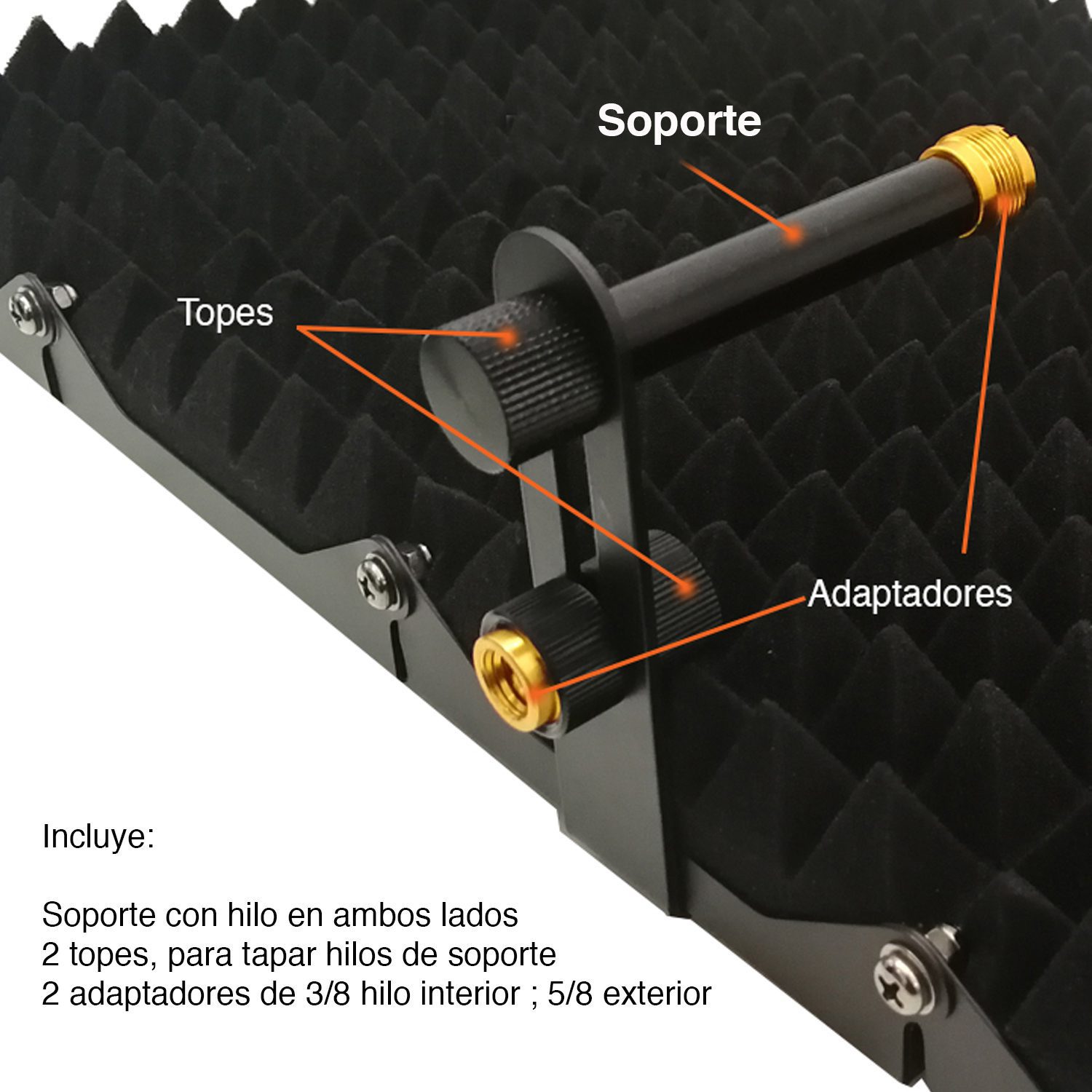 Panel acústico Micrófono 5 paneles aislamiento - Imagen 8