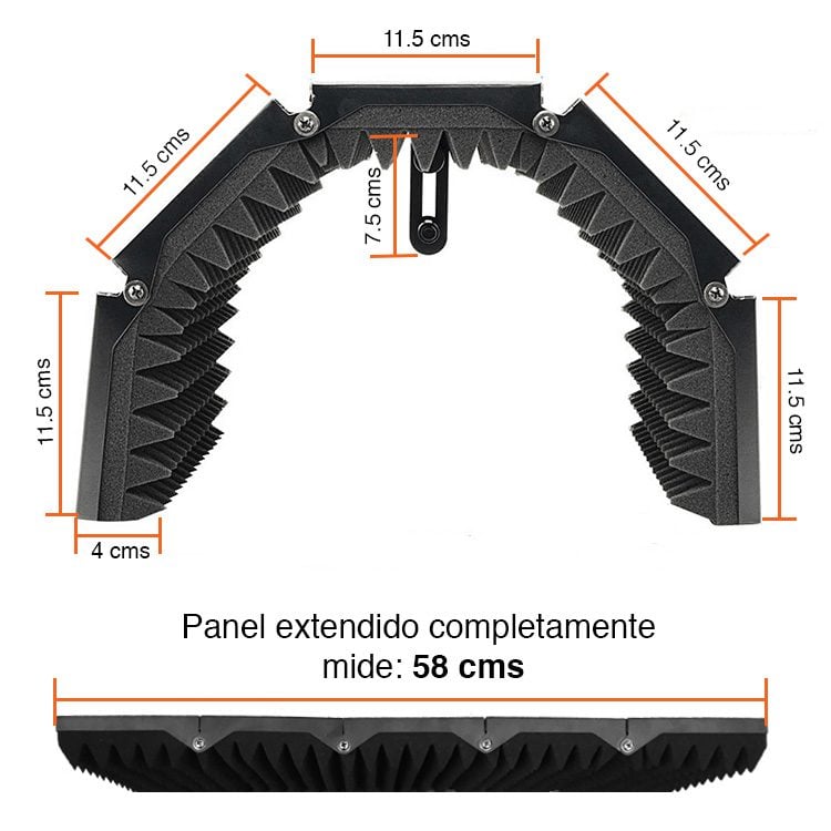 Panel acústico Micrófono 5 paneles aislamiento - Imagen 3