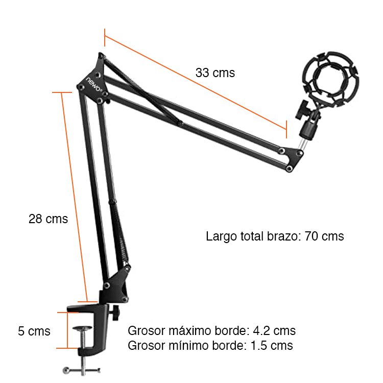Atril soporte micrófono condensador araña escritorio - Imagen 5