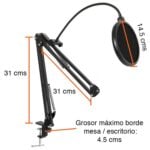 Brazo micrófono Hyperx Quadcast con antipop y aro led - Imagen 8