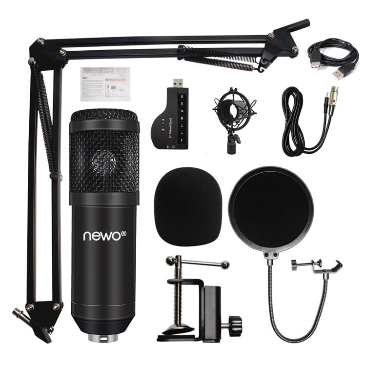 Kit Micrófono condensador atril y tarjeta sonido USB - Imagen 5