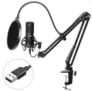 Kit Micrófono condensador USB con atril y antipop