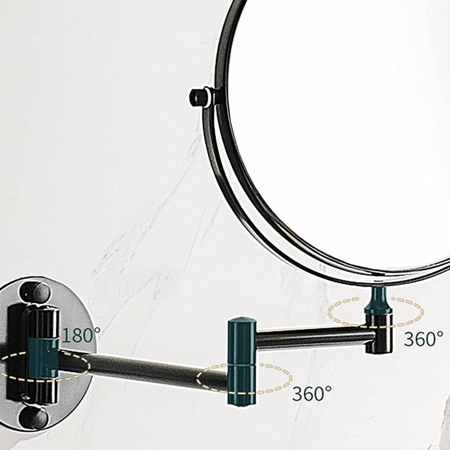 Espejo Cosmético Articulado Abatible Aumento Negro - Imagen 3