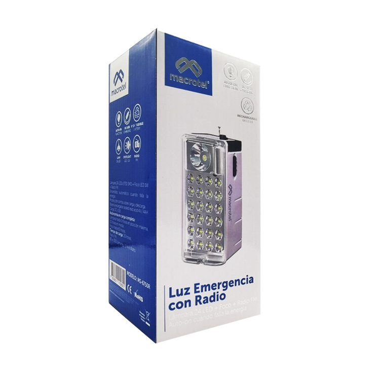 Luz emergencia con radio FM Foco led recargable - Imagen 2