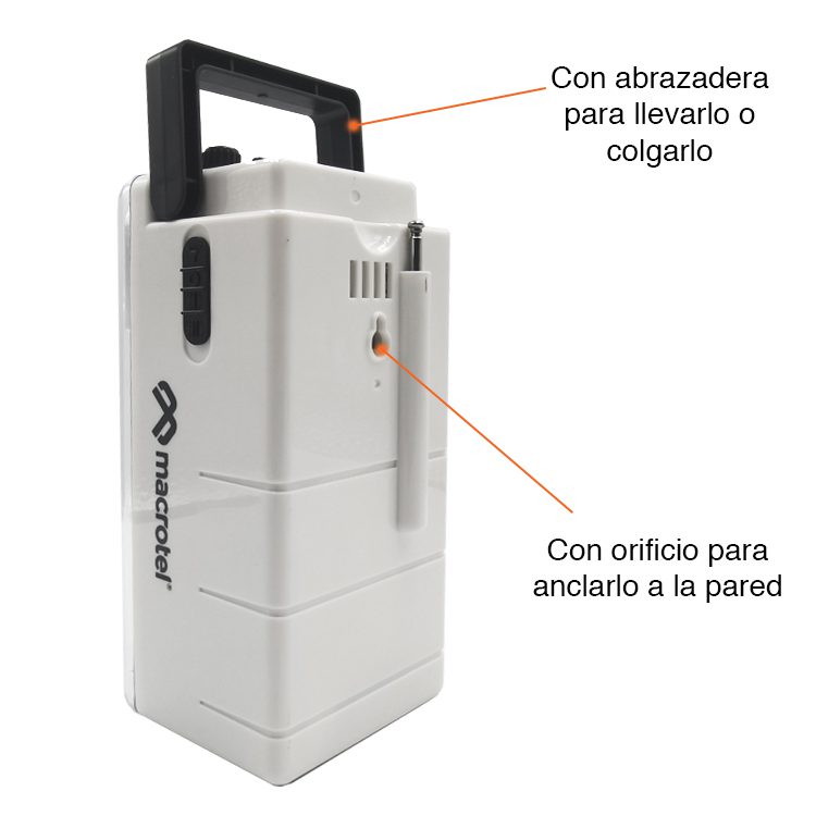 Luz emergencia con radio FM Foco led recargable - Imagen 5