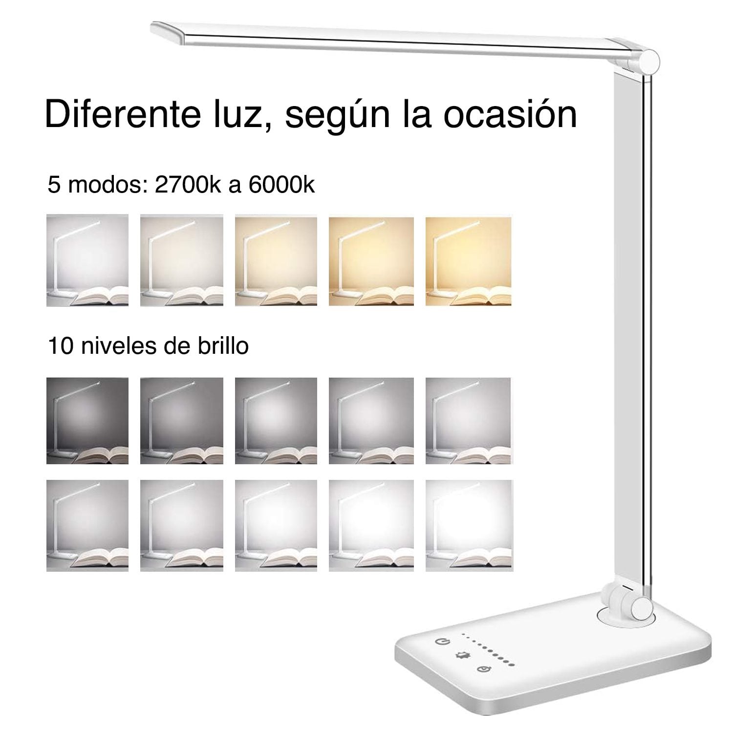 Lámpara led USB escritorio con timer - Imagen 3