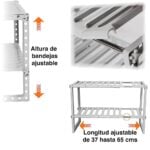 Organizador mueble cocina lavaplatos baño ajustable - Imagen 9