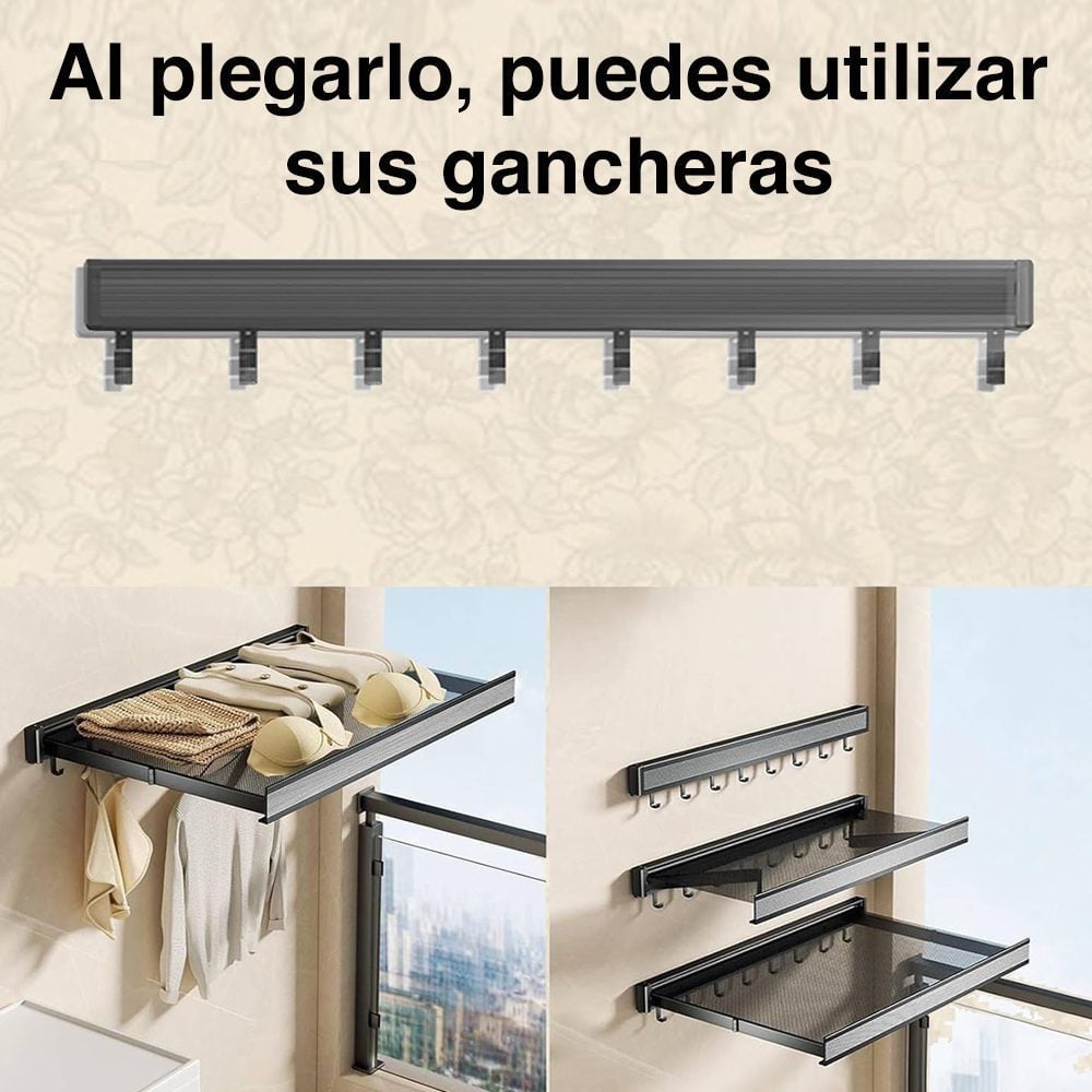 Repisa plegable pared con colgador 60 x 37 cms - Imagen 7