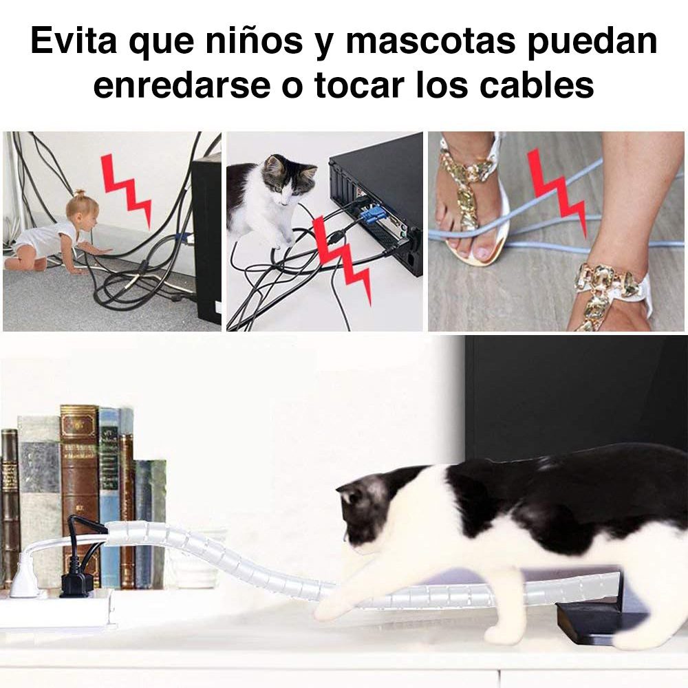 Protector organizador de cables 2 mts blanco - Imagen 9