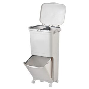 Basurero reciclaje con ruedas separador basura 38L