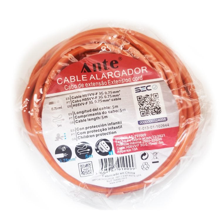Alargador eléctrico extensión enchufe 5 metros - Imagen 2