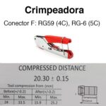 Kit crimpeadora pelacable Coaxial + 20 conectores RG6 - Imagen 6