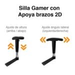 Silla Gamer Ergonómica con apoya pies rosada - Imagen 3