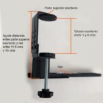 Bandeja teclado bajo escritorio con riel y prensa - Imagen 6