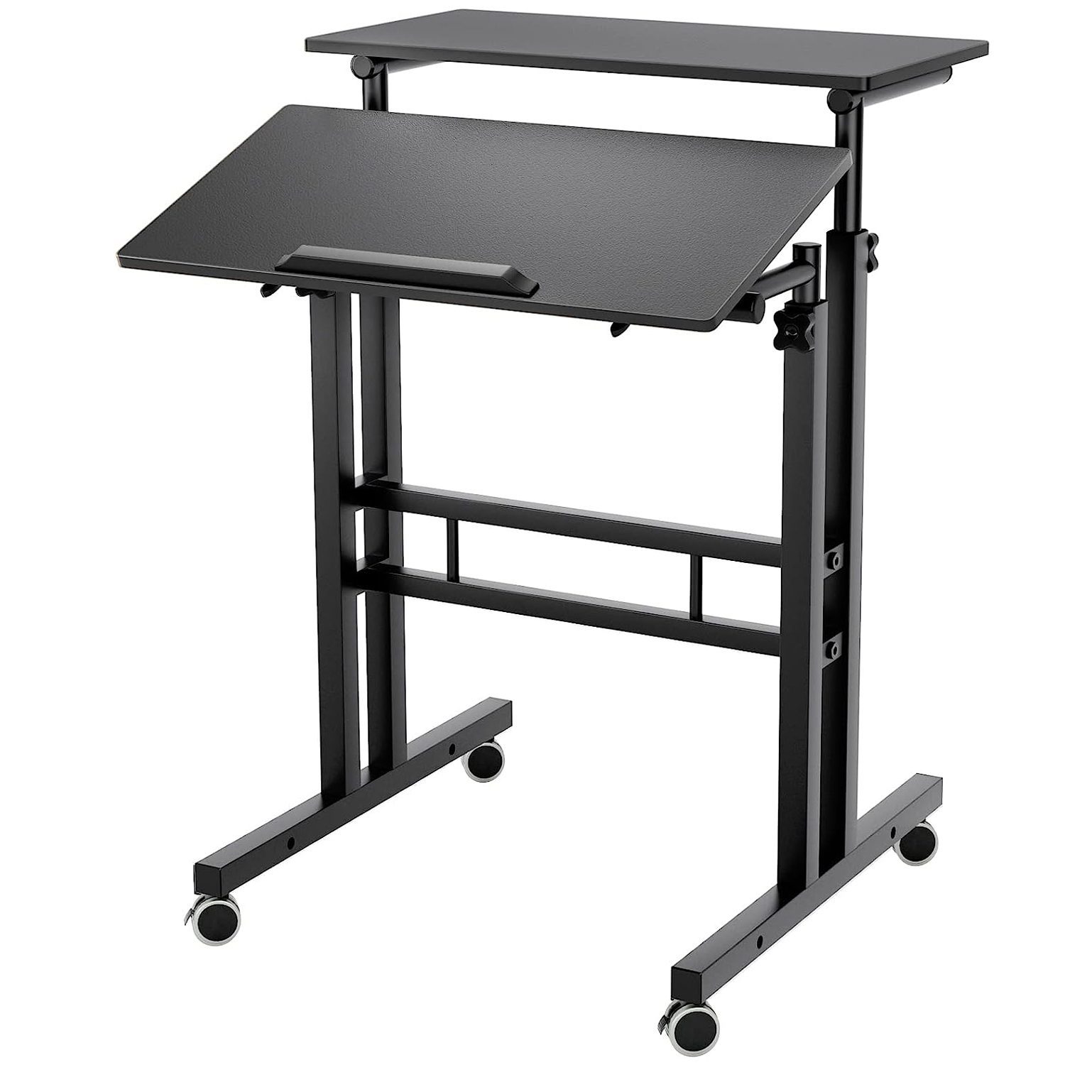 Escritorio mesa convertible altura ajustable con ruedas - Imagen 10