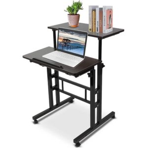 Escritorio mesa convertible altura ajustable con ruedas