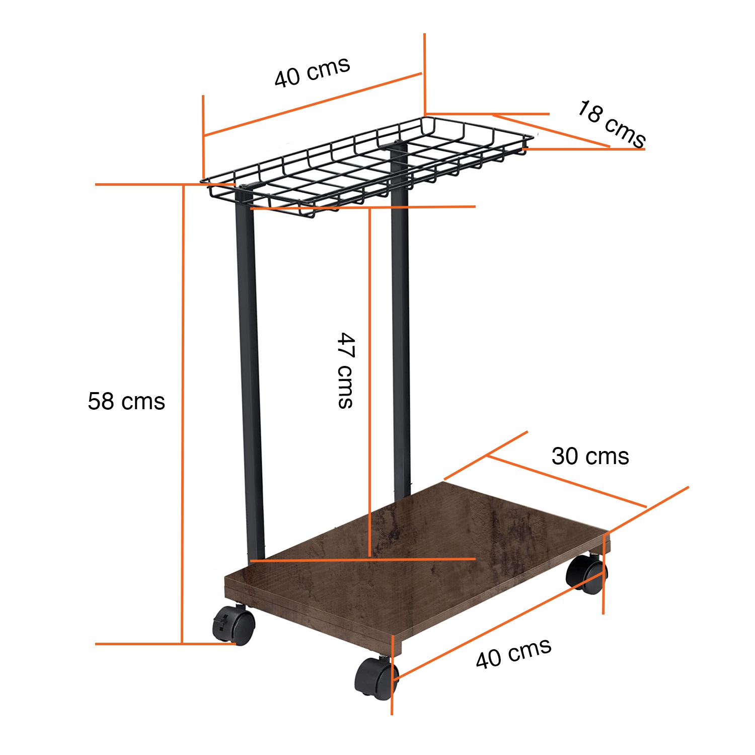 Carro Soporte CPU con ruedas y bandeja superior - Imagen 2