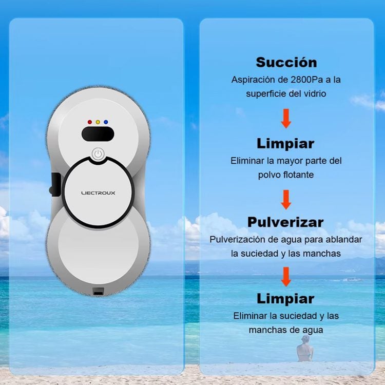 Robot limpiador de vidrios con pulverizador Liectroux - Imagen 2