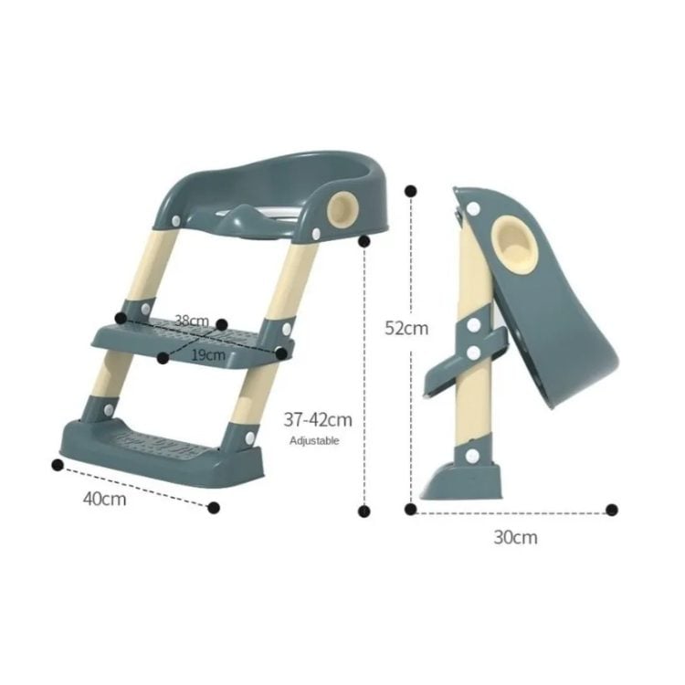 Asiento baño WC niños escalera altura regulable Verde - Imagen 2