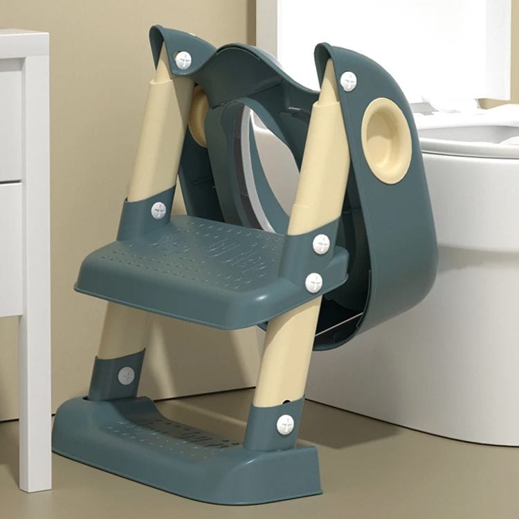 Asiento baño WC niños escalera altura regulable Verde - Imagen 7