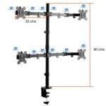 Soporte 4 Monitores pantallas escritorio 13 a 27 pulgadas - Imagen 2