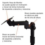Soporte Monitor brazo para escritorio 13" a 27" HW-701 - Imagen 3