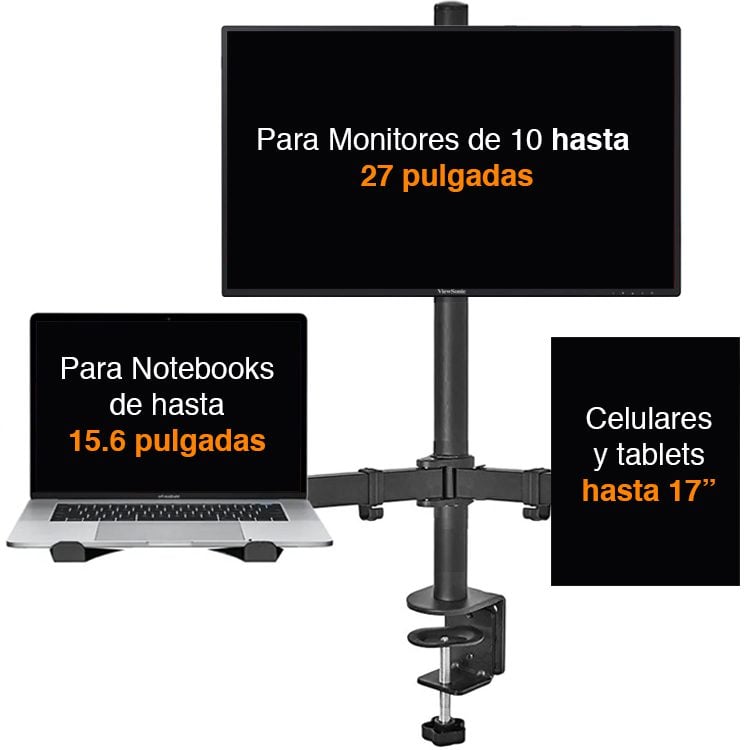 Soporte Monitor Notebook y tablet o celular escritorio B52 - Imagen 4