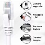 Cable de red cat 5e 25 metros Rj45 Lan Blanco - Imagen 2