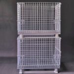 Jaula apilable metálica base ruedas x 3 unidades - Imagen 3