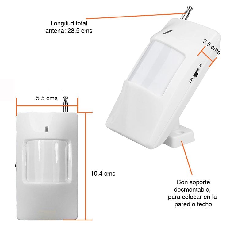 Sensor Movimiento inalámbrico PIR 433Mhz - Imagen 3