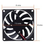 Ventilador USB cuadrado base 5V enfriadora 8 x 8 cms - Imagen 2