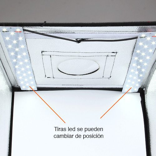 Mini Estudio fotográfico portátil 60 cms Led USB - Imagen 6